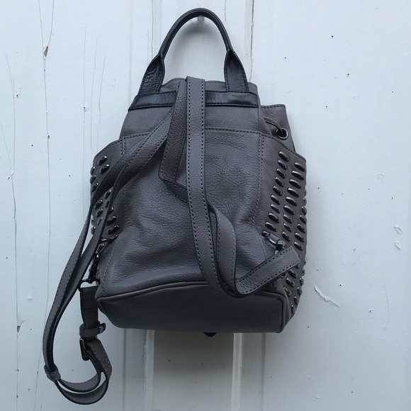 Joy Gryson gray leather backpack crossbody bag - Picture 2 of 8